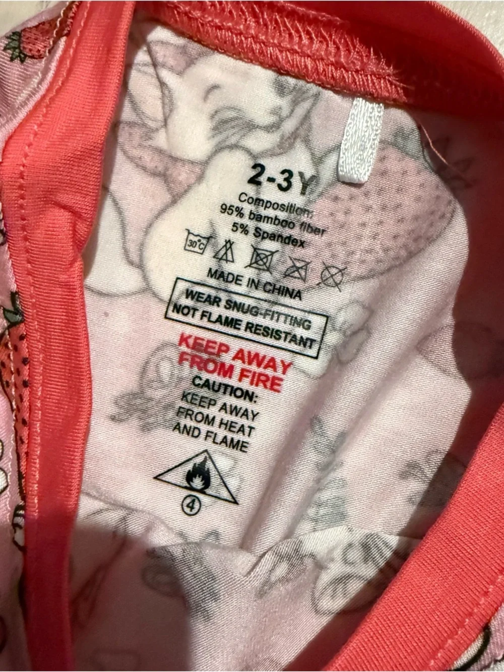Boutique Bamboo Pajama Set Marie Aristocats Pink Size 2-3T 2pc Soft Stretch NEW‎